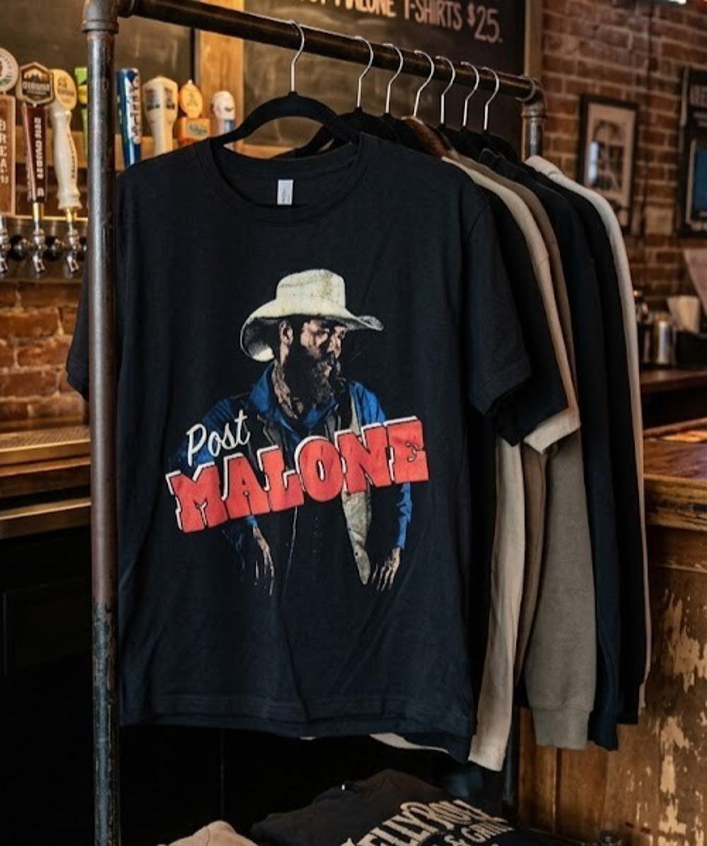 Post Malone T Shirt Mens XL Black Cowboy Hat Country Graphic Tee Posty Co Tour